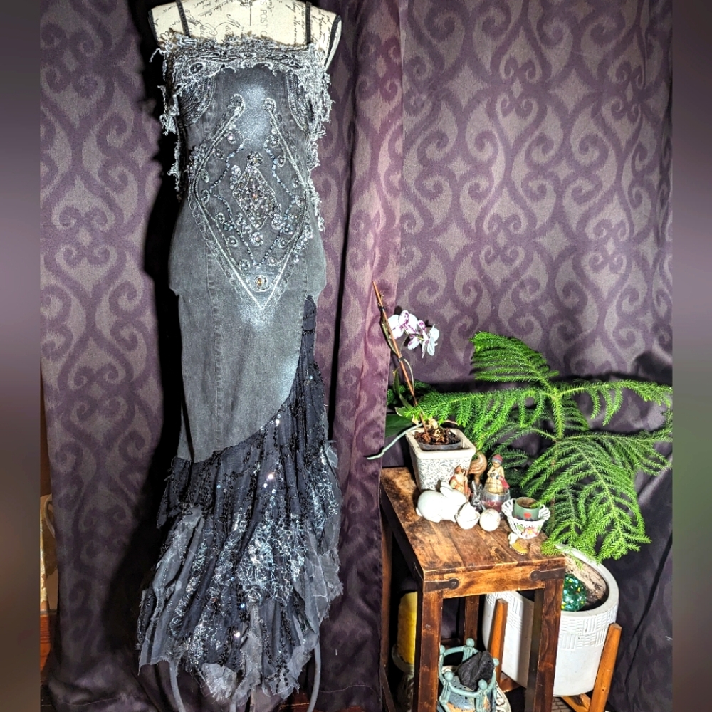 Black Cat BC Stretch Denim Party Dress 26